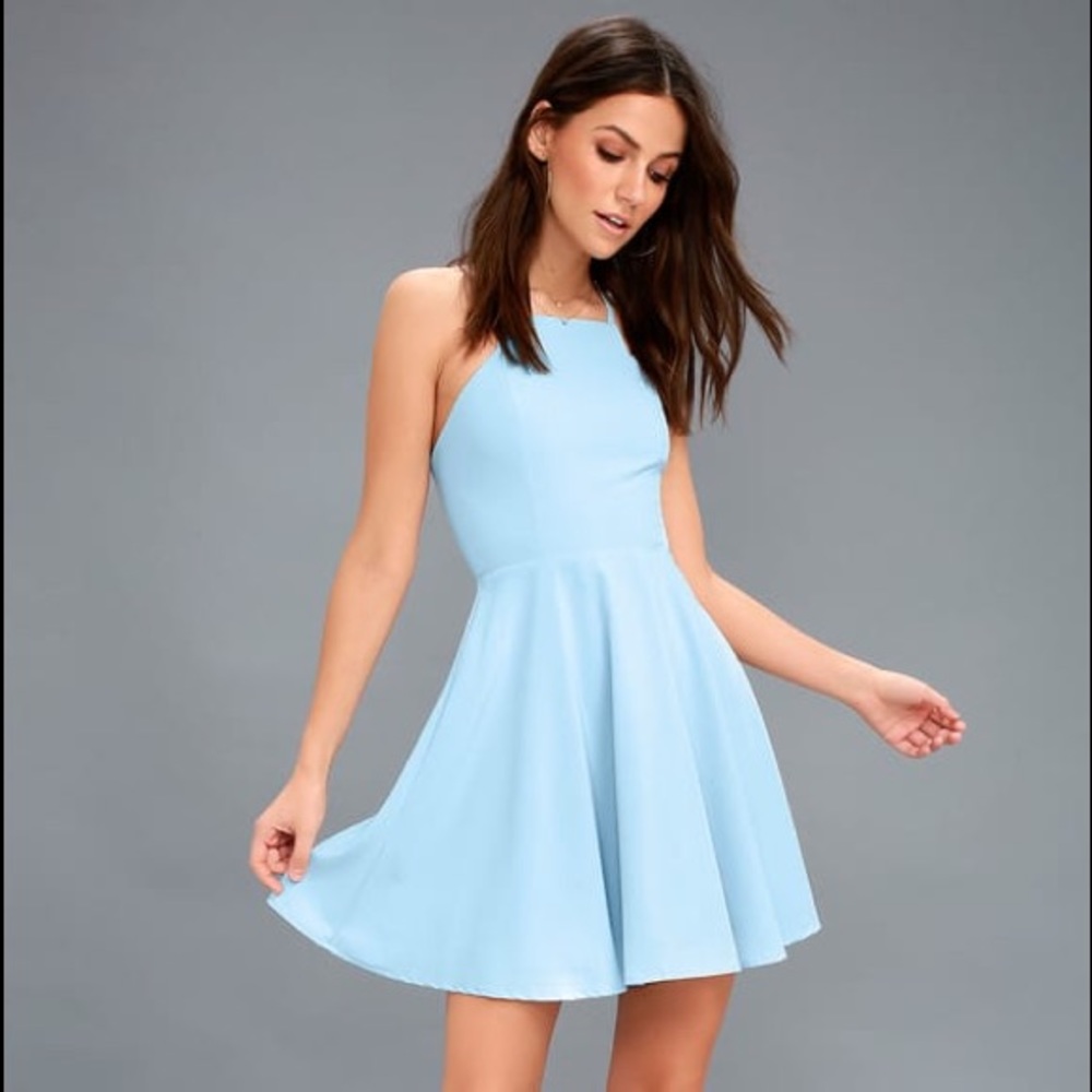 LULUS “Call to Charms” Light Blue Slater Dress